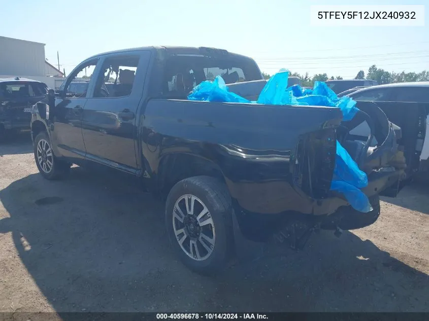 5TFEY5F12JX240932 2018 Toyota Tundra Sr5 5.7L V8