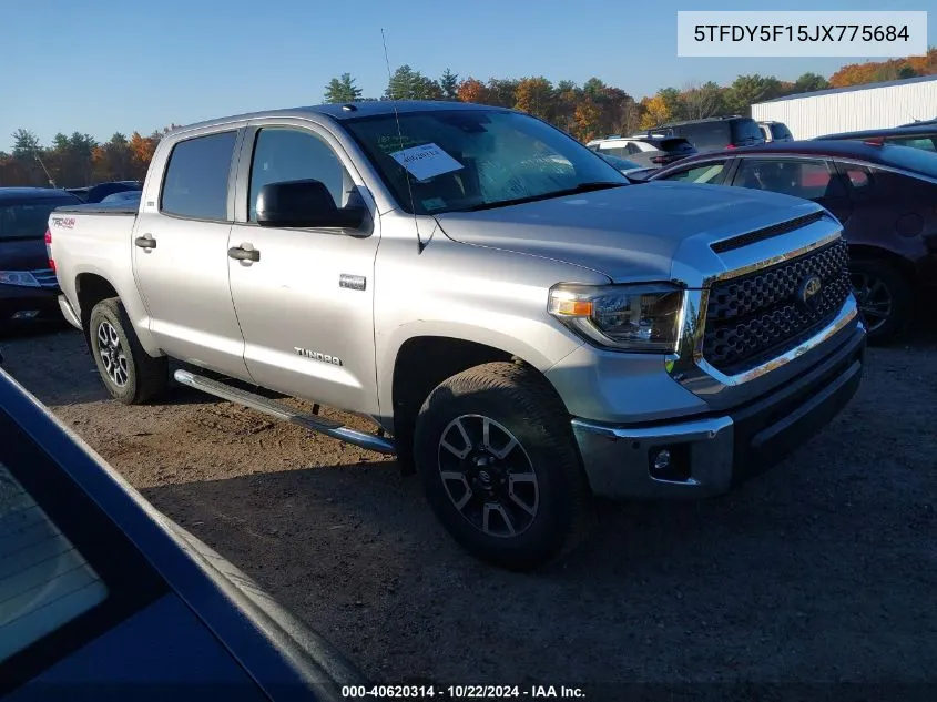 2018 Toyota Tundra Sr5 5.7L V8 VIN: 5TFDY5F15JX775684 Lot: 40620314