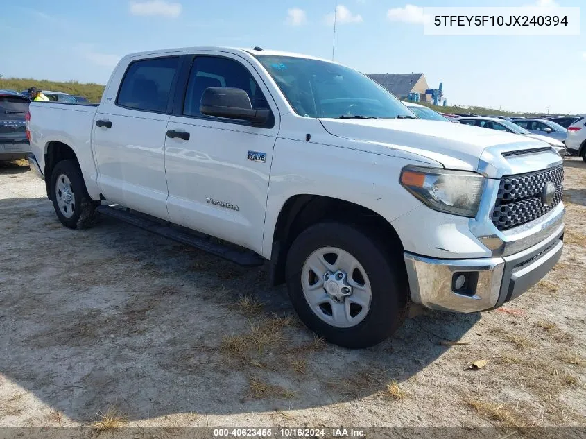 2018 Toyota Tundra Sr5 5.7L V8 VIN: 5TFEY5F10JX240394 Lot: 40623455