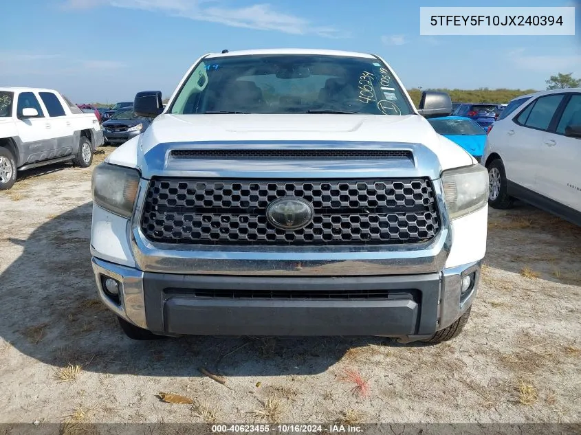 2018 Toyota Tundra Sr5 5.7L V8 VIN: 5TFEY5F10JX240394 Lot: 40623455