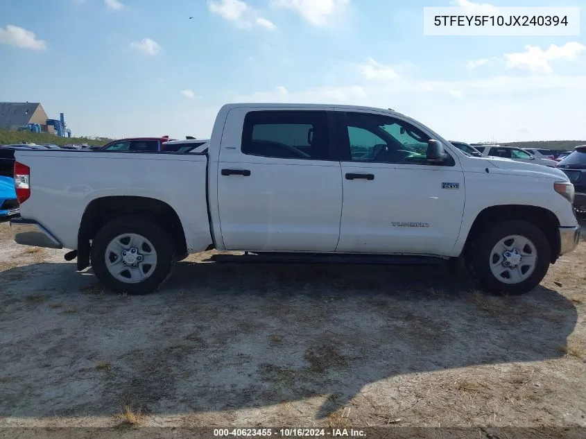 2018 Toyota Tundra Sr5 5.7L V8 VIN: 5TFEY5F10JX240394 Lot: 40623455