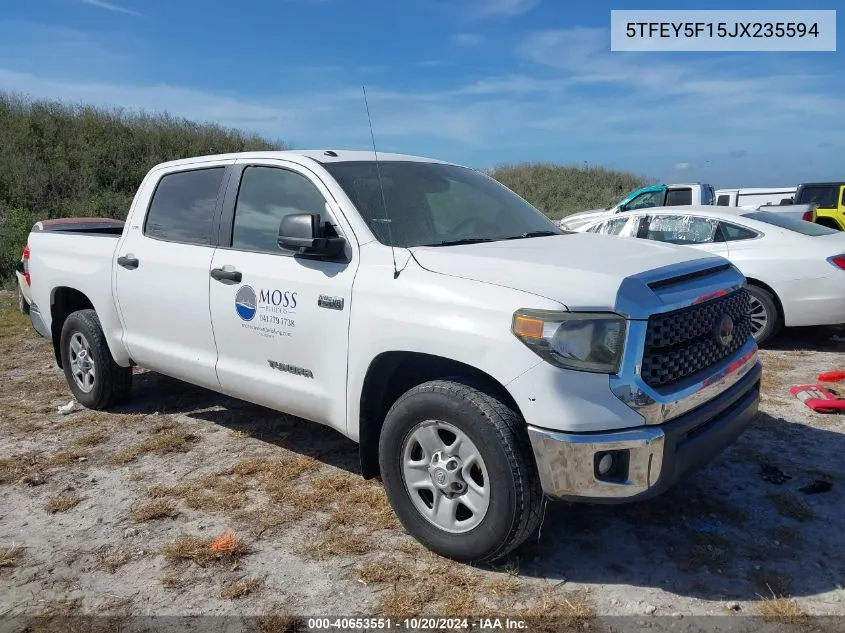 2018 Toyota Tundra Crewmax Sr5 VIN: 5TFEY5F15JX235594 Lot: 40653551