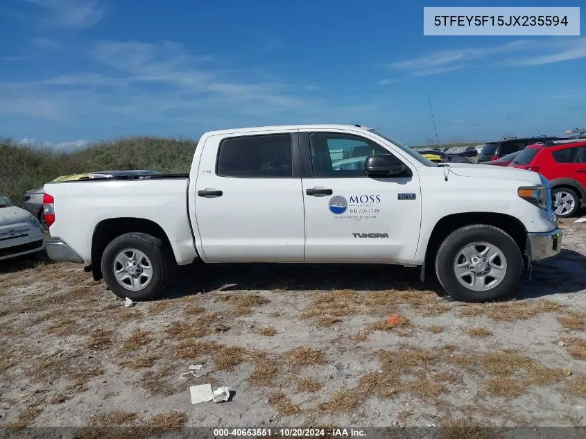 2018 Toyota Tundra Crewmax Sr5 VIN: 5TFEY5F15JX235594 Lot: 40653551