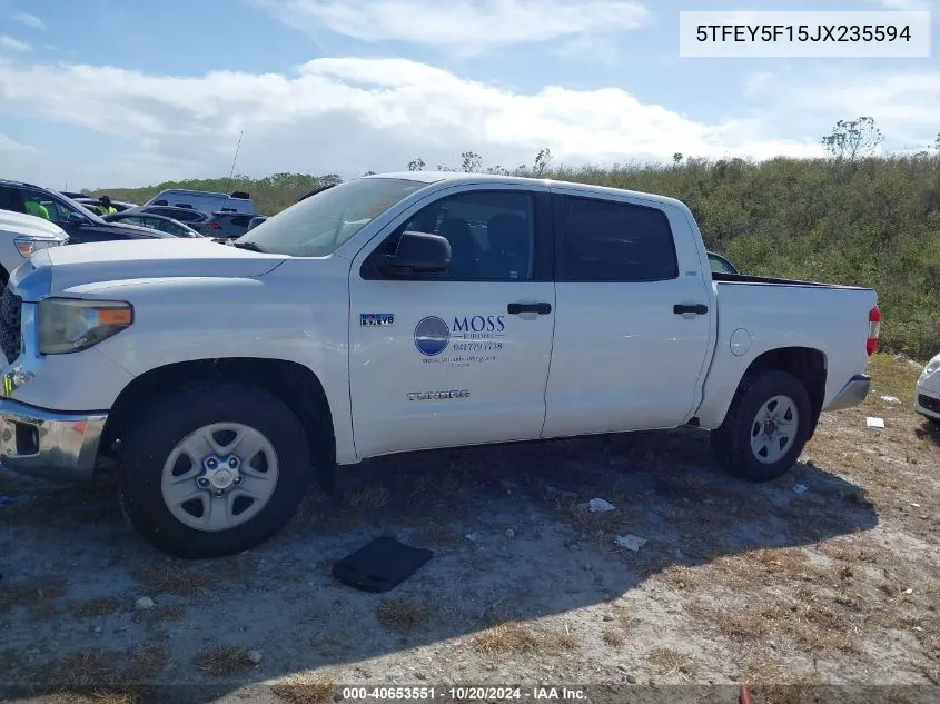 2018 Toyota Tundra Crewmax Sr5 VIN: 5TFEY5F15JX235594 Lot: 40653551