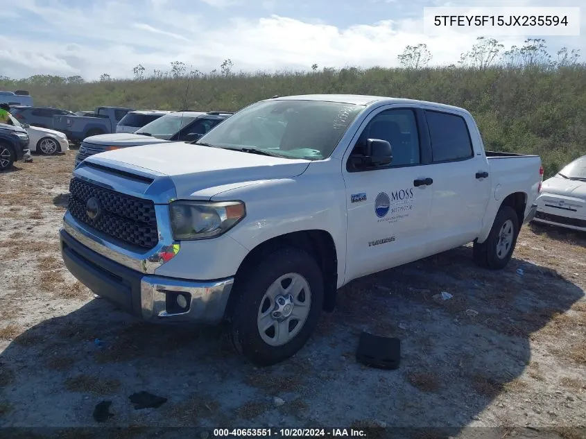 2018 Toyota Tundra Crewmax Sr5 VIN: 5TFEY5F15JX235594 Lot: 40653551