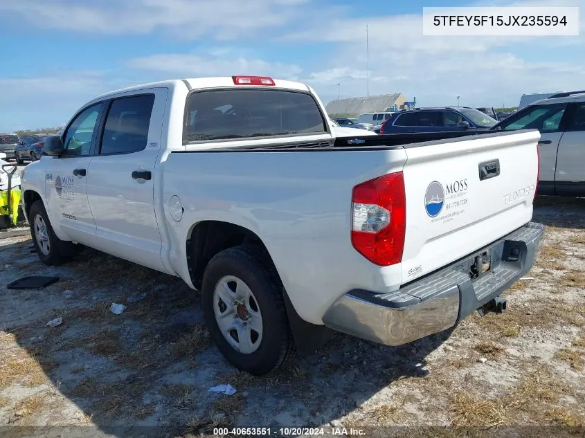 2018 Toyota Tundra Crewmax Sr5 VIN: 5TFEY5F15JX235594 Lot: 40653551