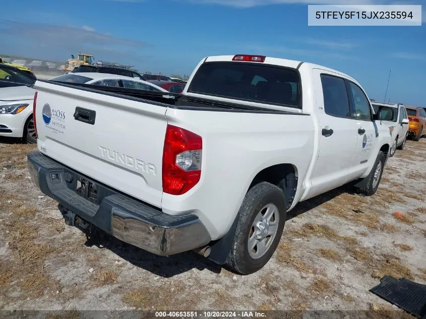 2018 Toyota Tundra Crewmax Sr5 VIN: 5TFEY5F15JX235594 Lot: 40653551