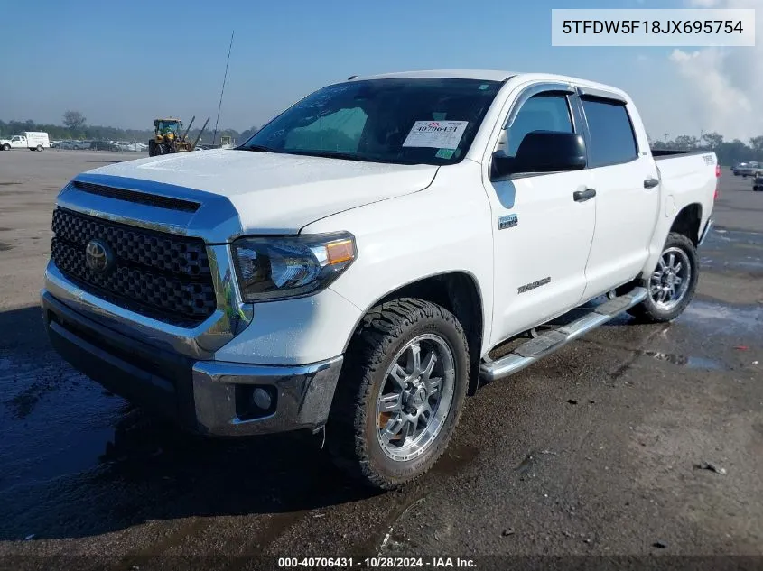 2018 Toyota Tundra Sr5 5.7L V8 VIN: 5TFDW5F18JX695754 Lot: 40706431