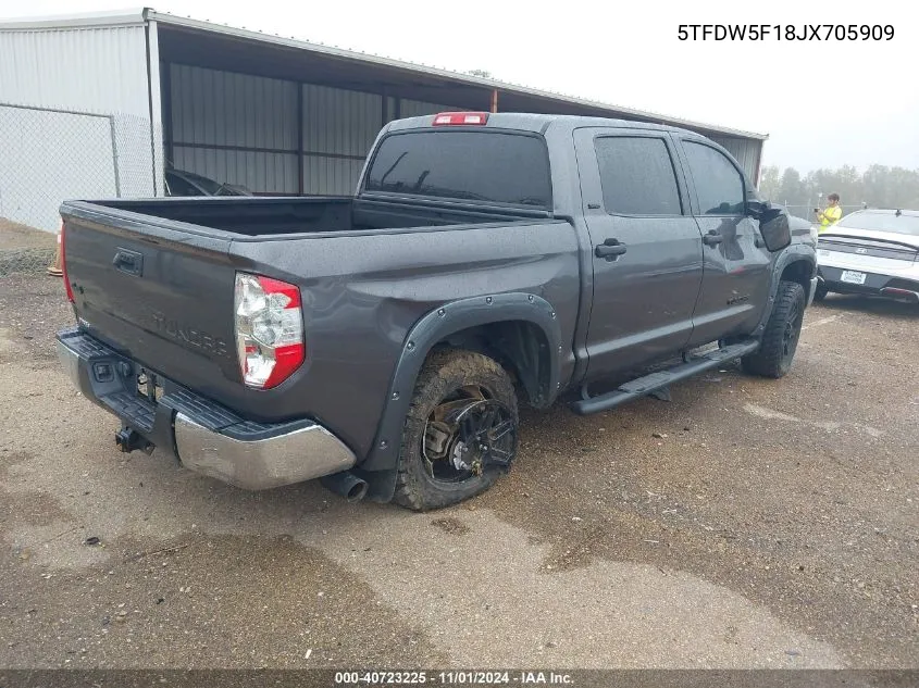 2018 Toyota Tundra Sr5 5.7L V8 VIN: 5TFDW5F18JX705909 Lot: 40723225