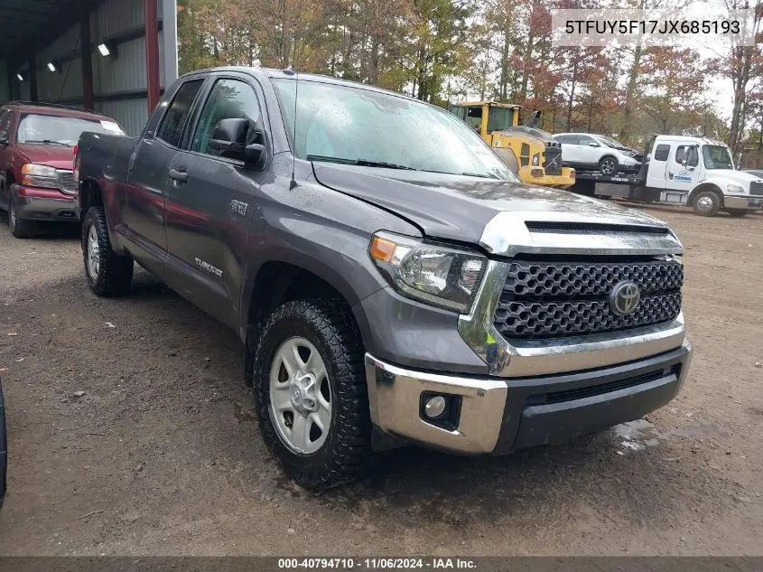 2018 Toyota Tundra Sr5 5.7L V8 VIN: 5TFUY5F17JX685193 Lot: 40794710