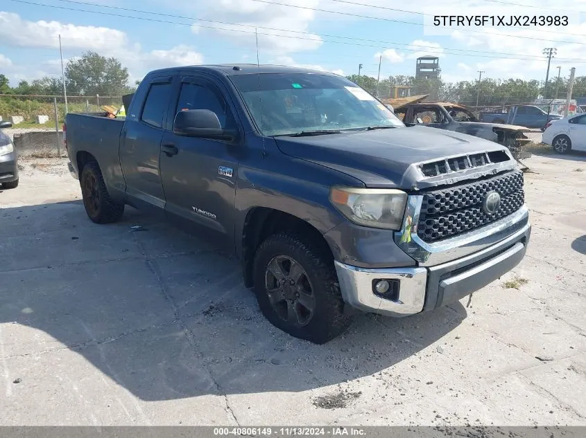 2018 Toyota Tundra Sr5 5.7L V8 VIN: 5TFRY5F1XJX243983 Lot: 40806149