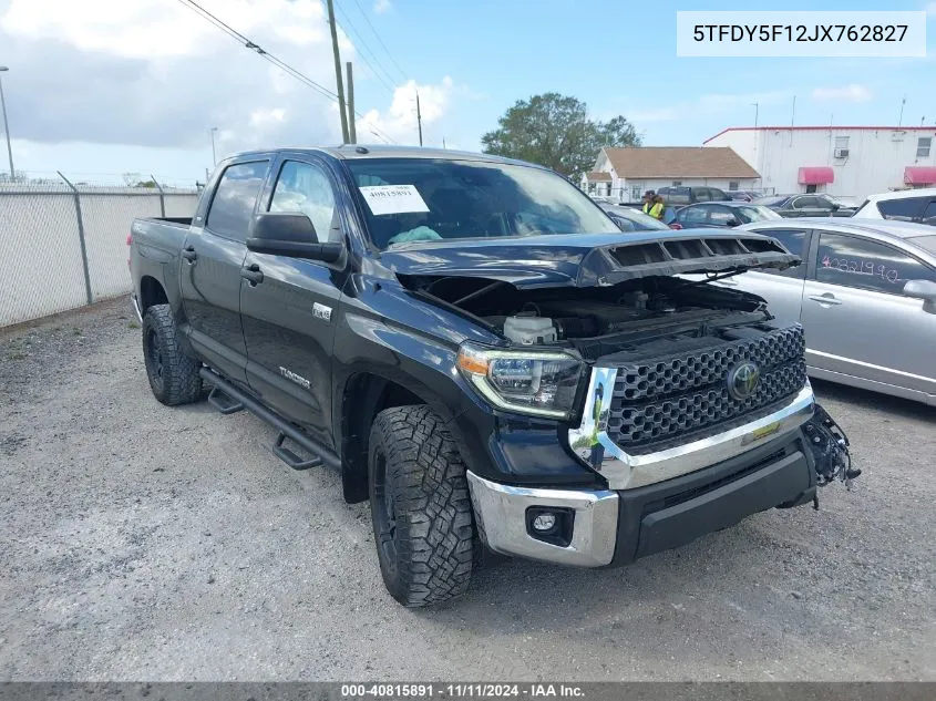 2018 Toyota Tundra Sr5 5.7L V8 VIN: 5TFDY5F12JX762827 Lot: 40815891