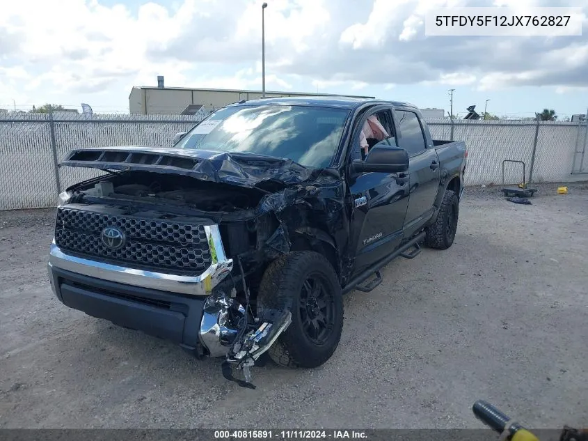 2018 Toyota Tundra Sr5 5.7L V8 VIN: 5TFDY5F12JX762827 Lot: 40815891