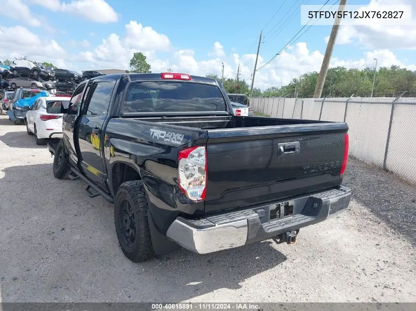 2018 Toyota Tundra Sr5 5.7L V8 VIN: 5TFDY5F12JX762827 Lot: 40815891