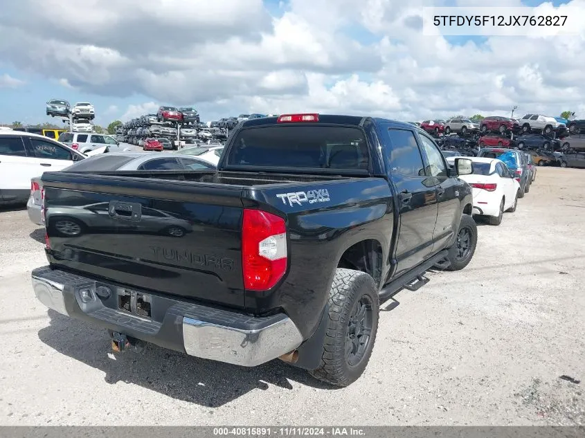 2018 Toyota Tundra Sr5 5.7L V8 VIN: 5TFDY5F12JX762827 Lot: 40815891