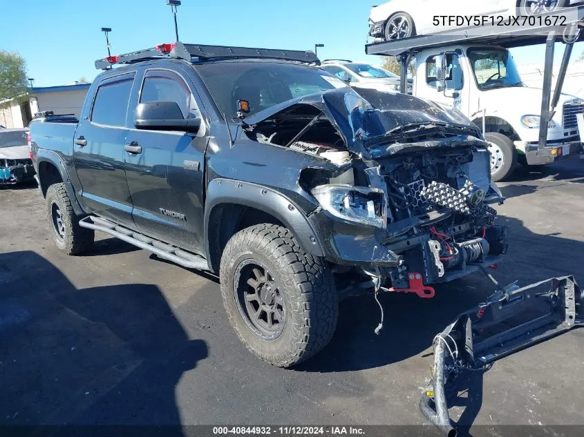 2018 Toyota Tundra Sr5 5.7L V8 VIN: 5TFDY5F12JX701672 Lot: 40844932