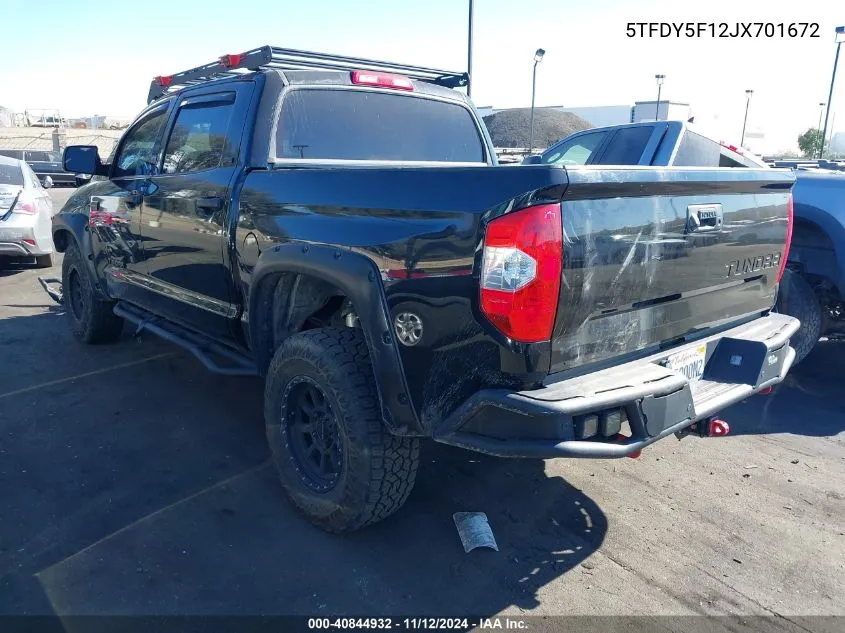 2018 Toyota Tundra Sr5 5.7L V8 VIN: 5TFDY5F12JX701672 Lot: 40844932