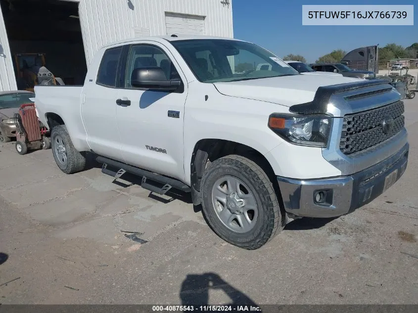 2018 Toyota Tundra Sr5 5.7L V8 VIN: 5TFUW5F16JX766739 Lot: 40875543