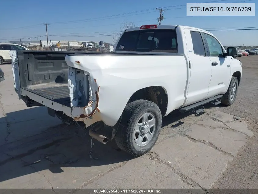 2018 Toyota Tundra Sr5 5.7L V8 VIN: 5TFUW5F16JX766739 Lot: 40875543