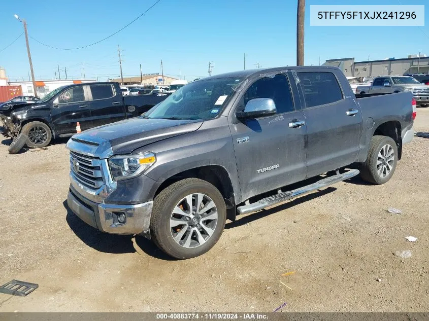 2018 Toyota Tundra Limited 5.7L V8 VIN: 5TFFY5F1XJX241296 Lot: 40883774