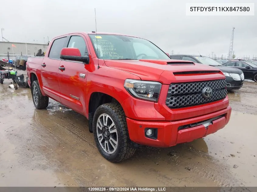 2019 Toyota Tundra Crewmax Sr5/Crewmax Trd Pro VIN: 5TFDY5F11KX847580 Lot: 12098228