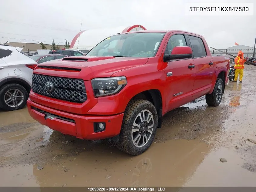 2019 Toyota Tundra Crewmax Sr5/Crewmax Trd Pro VIN: 5TFDY5F11KX847580 Lot: 12098228