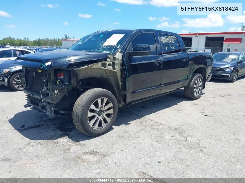 2019 Toyota Tundra Limited 5.7L V8 VIN: 5TFHY5F15KX818424 Lot: 39444712