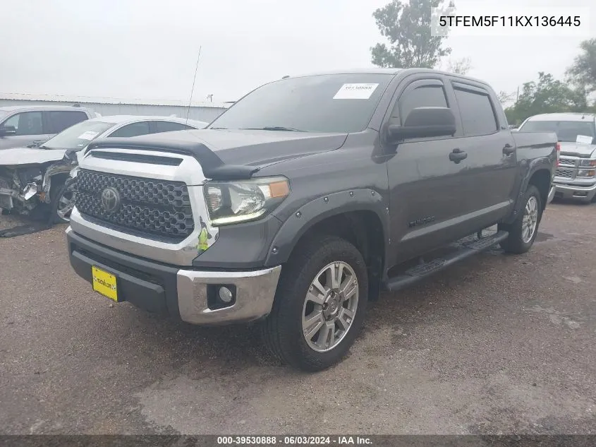 2019 Toyota Tundra Sr5 4.6L V8 VIN: 5TFEM5F11KX136445 Lot: 39530888