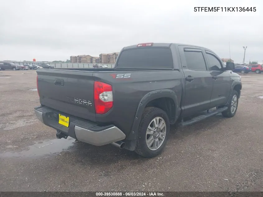 2019 Toyota Tundra Sr5 4.6L V8 VIN: 5TFEM5F11KX136445 Lot: 39530888