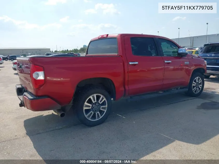 5TFAY5F11KX779705 2019 Toyota Tundra Platinum 5.7L V8