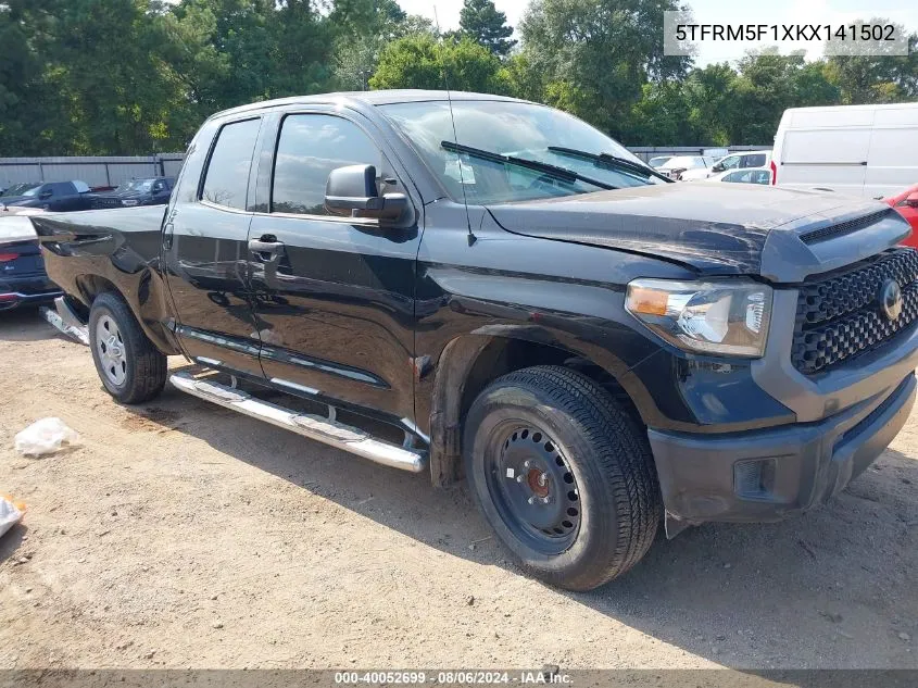 2019 Toyota Tundra Sr 4.6L V8 VIN: 5TFRM5F1XKX141502 Lot: 40052699