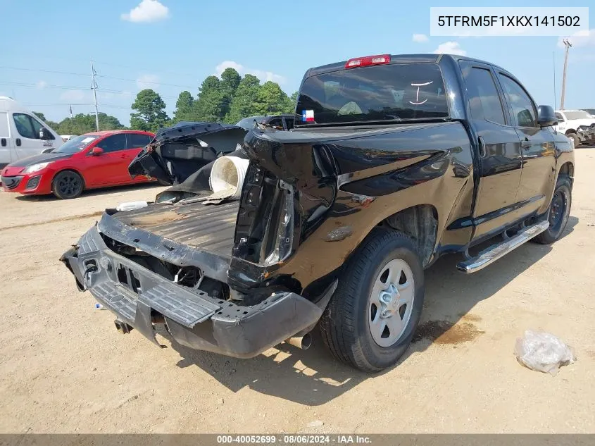 2019 Toyota Tundra Sr 4.6L V8 VIN: 5TFRM5F1XKX141502 Lot: 40052699