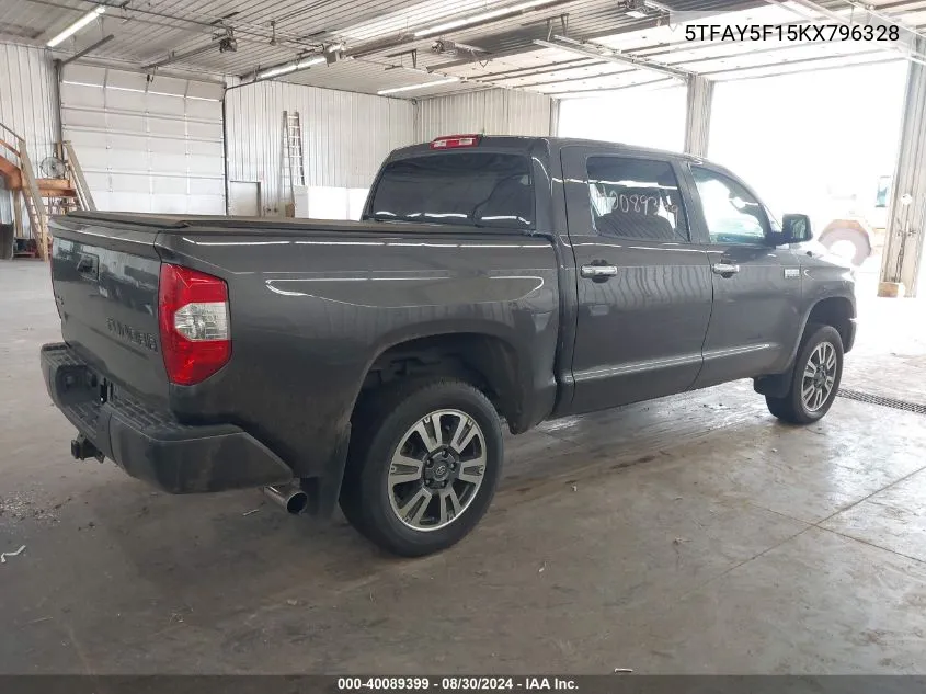 5TFAY5F15KX796328 2019 Toyota Tundra Platinum 5.7L V8