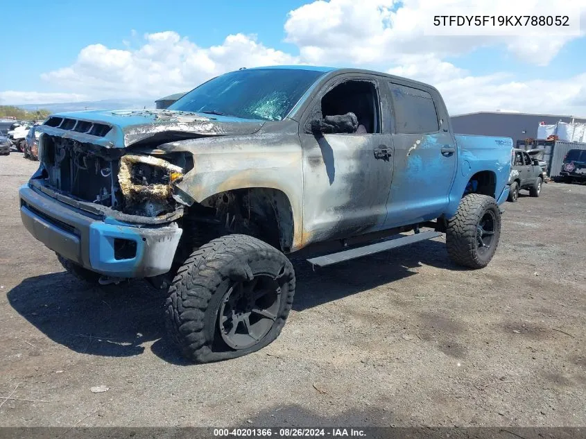 2019 Toyota Tundra Sr5 Plus 5.7L V8 VIN: 5TFDY5F19KX788052 Lot: 40201366