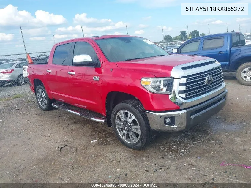 2019 Toyota Tundra 1794 5.7L V8 VIN: 5TFAY5F18KX855372 Lot: 40246855