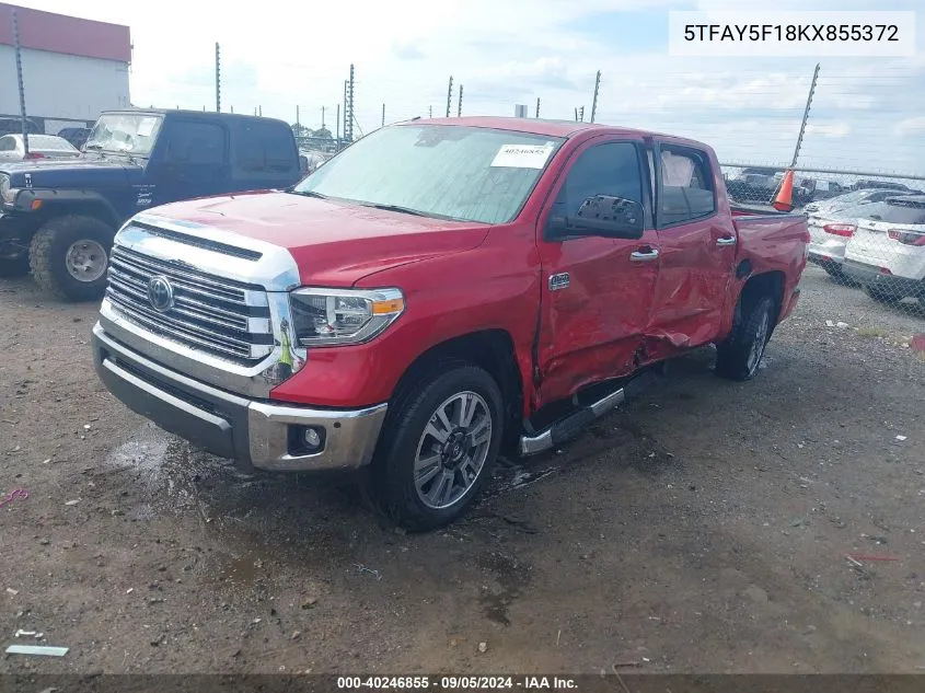 2019 Toyota Tundra 1794 5.7L V8 VIN: 5TFAY5F18KX855372 Lot: 40246855