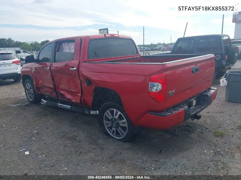 2019 Toyota Tundra 1794 5.7L V8 VIN: 5TFAY5F18KX855372 Lot: 40246855