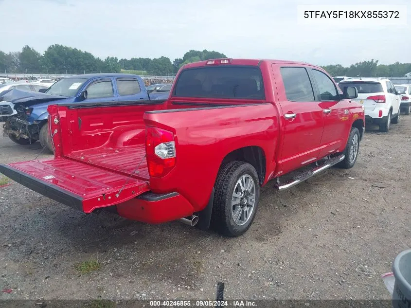 2019 Toyota Tundra 1794 5.7L V8 VIN: 5TFAY5F18KX855372 Lot: 40246855