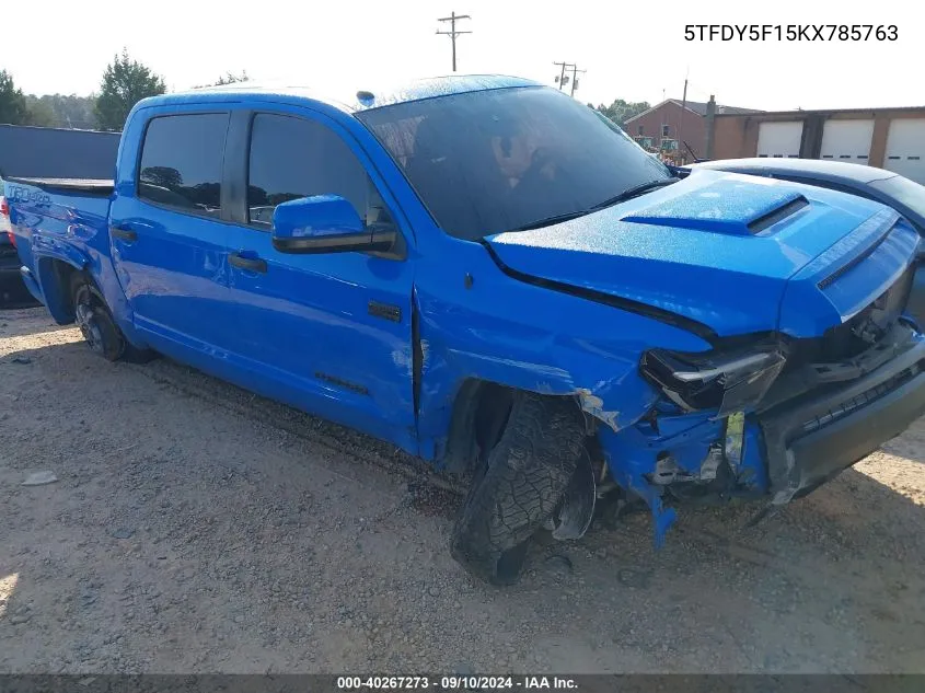 2019 Toyota Tundra Crewmax Sr5/Crewmax Trd Pro VIN: 5TFDY5F15KX785763 Lot: 40267273