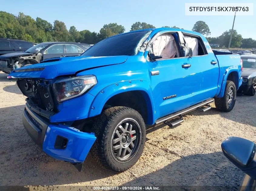 2019 Toyota Tundra Crewmax Sr5/Crewmax Trd Pro VIN: 5TFDY5F15KX785763 Lot: 40267273