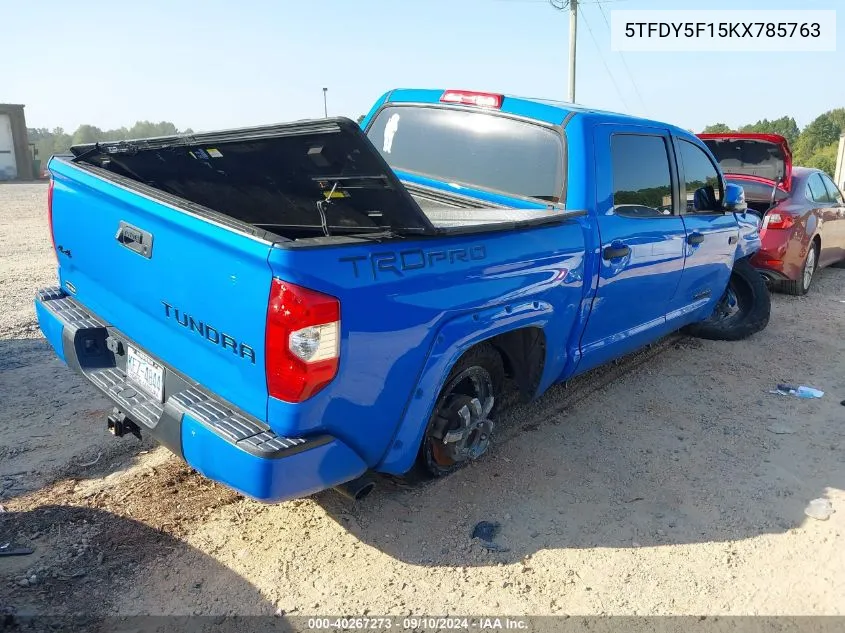 2019 Toyota Tundra Crewmax Sr5/Crewmax Trd Pro VIN: 5TFDY5F15KX785763 Lot: 40267273