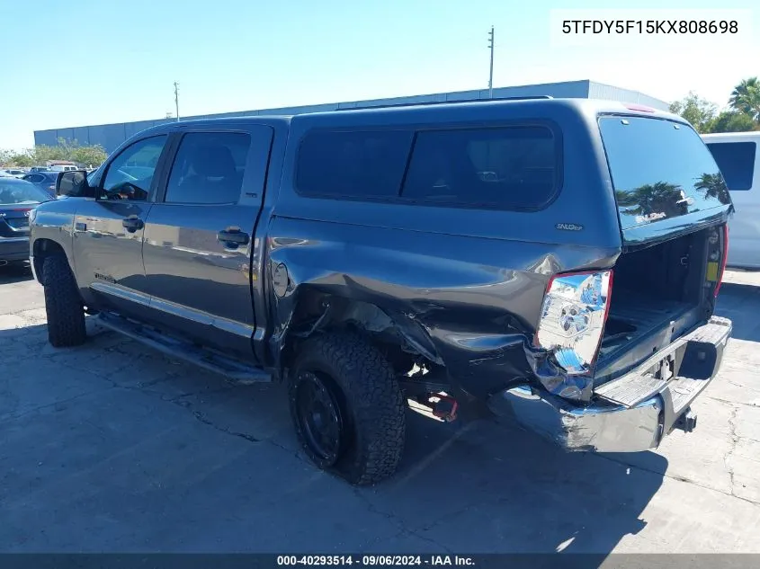 2019 Toyota Tundra Sr5 5.7L V8 VIN: 5TFDY5F15KX808698 Lot: 40293514