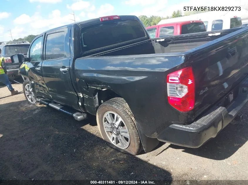 2019 Toyota Tundra Crewmax 1794/Crewmax Platinum VIN: 5TFAY5F18KX829273 Lot: 40311481