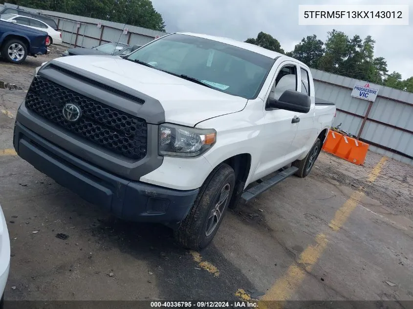 2019 Toyota Tundra Sr 4.6L V8 VIN: 5TFRM5F13KX143012 Lot: 40336795