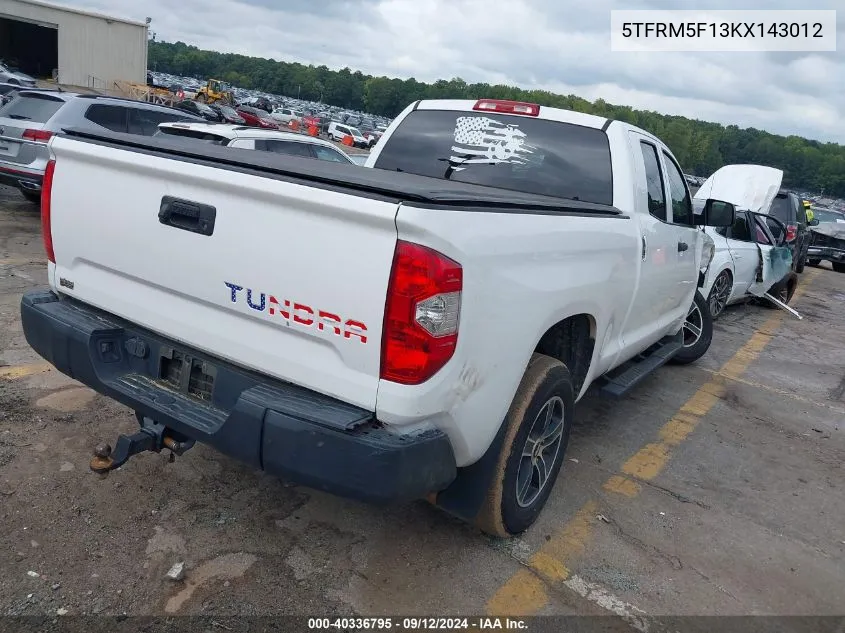 5TFRM5F13KX143012 2019 Toyota Tundra Sr 4.6L V8