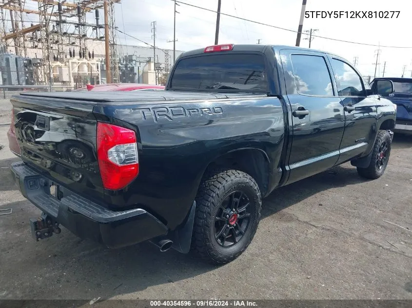 2019 Toyota Tundra Crewmax Sr5/Crewmax Trd P VIN: 5TFDY5F12KX810277 Lot: 40354596