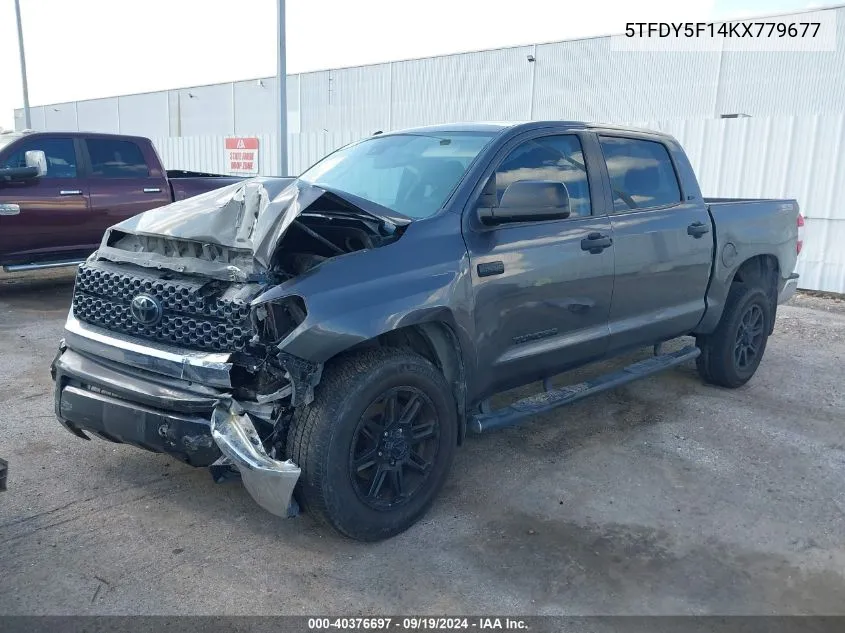 2019 Toyota Tundra Sr5 5.7L V8 VIN: 5TFDY5F14KX779677 Lot: 40376697