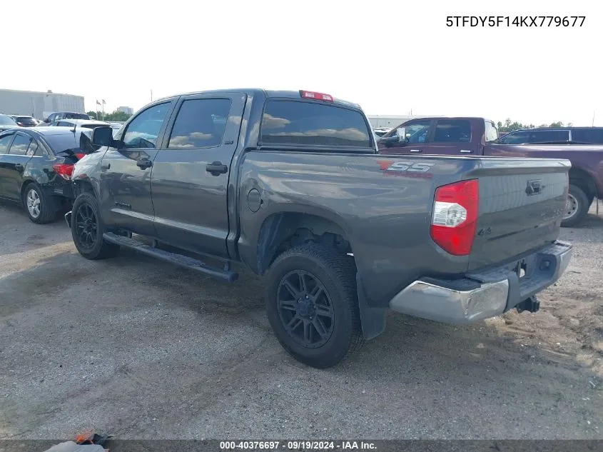 2019 Toyota Tundra Sr5 5.7L V8 VIN: 5TFDY5F14KX779677 Lot: 40376697