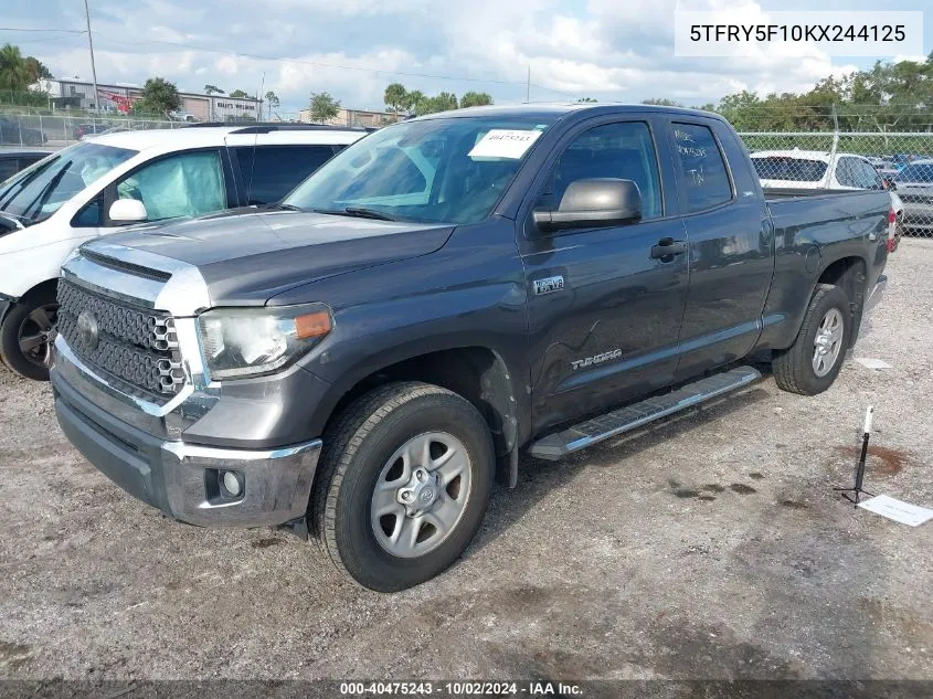 5TFRY5F10KX244125 2019 Toyota Tundra Sr5 5.7L V8