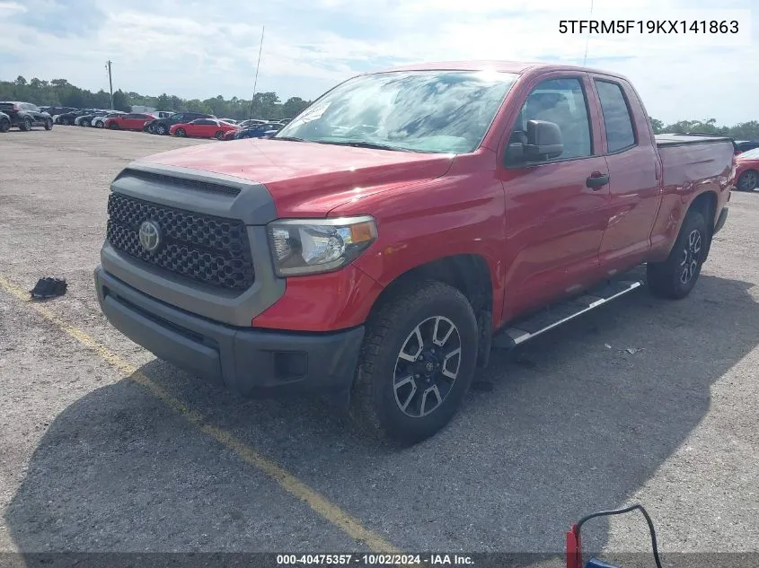 5TFRM5F19KX141863 2019 Toyota Tundra Double Cab Sr/Double Cab Sr5